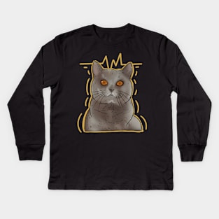 Shocked cat Kids Long Sleeve T-Shirt